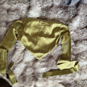 Elegant Light Green Silk-look Women's Top